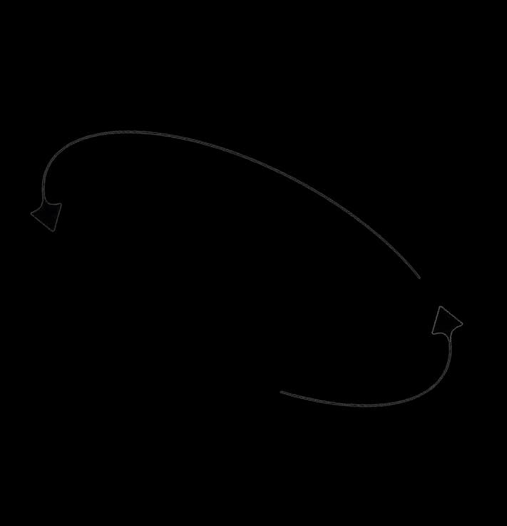 Curved arrow decoration